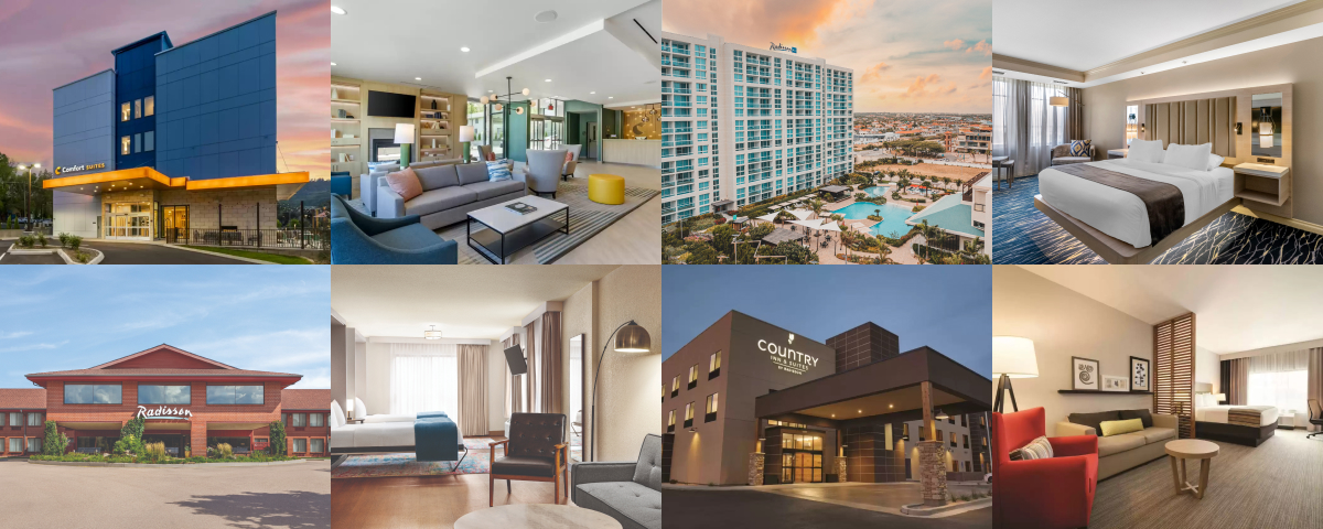 Recommended Hotels - Comfort Suites Gatlinburg Downtown-Convention Center | Sleep Inn & Suites Chiloquin-Crater Lake Junction | Country Inn & Suites by Radisson, Page, AZ | Radisson Colorado Springs Airport | Cambria Hotel Nashville Downtown | Wyvern Hotel, Ascend Hotel Collection | Radisson Blu Aruba | Comfort Inn Puerto Vallarta