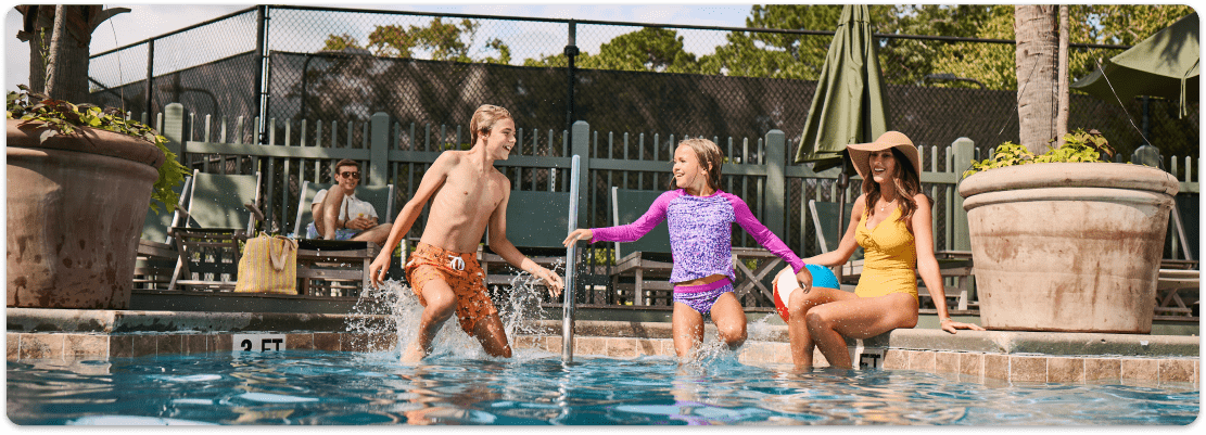 Family Playing in the Pool