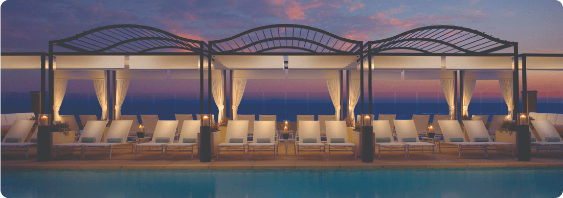Pretty Hotel Pool at Sunset