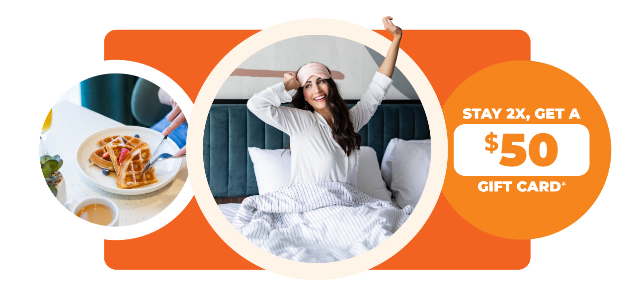 Stay 2X, GET A $50 GIFT CARD