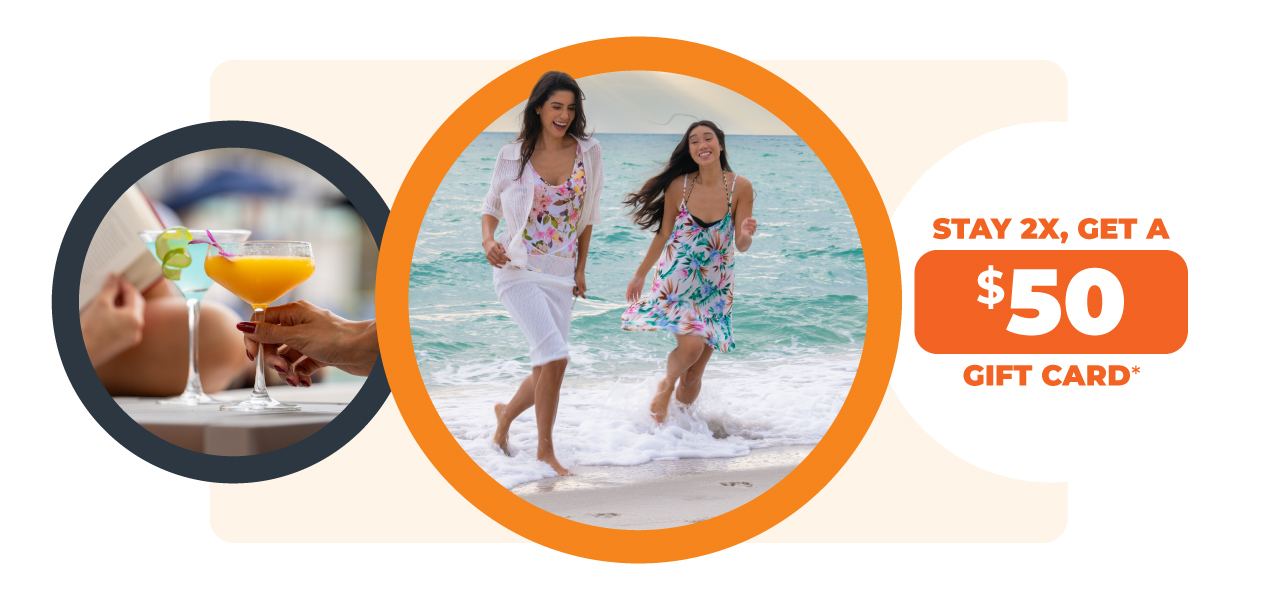 Stay 2X, GET A $50 GIFT CARD