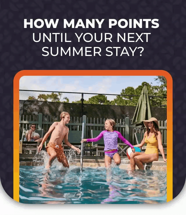 Text: 'HOW MANY POINTS UNTIL YOUR NEXT SUMMER STAY?